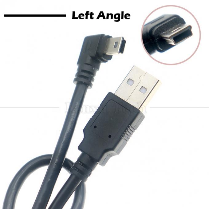 Personalização 90 graus ângulo esquerdo USB A macho para MINI 5P cabo USB para câmera do controlador PS3 3