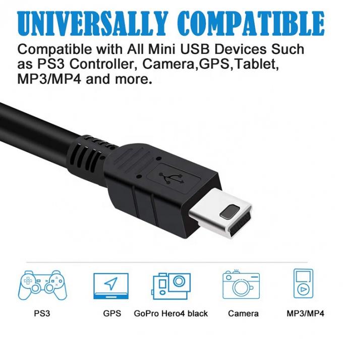 1m 1.5m 2m 3m 5m 10m Carregador de dados USB A macho para Mini B 5P cabo USB para câmera do controlador PS3 2