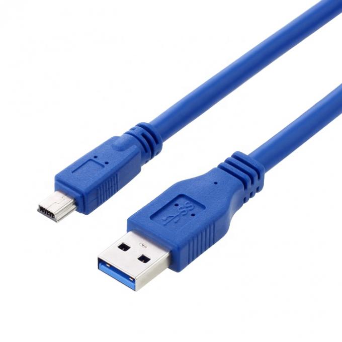 Alta velocidade 5Gbps USB 3.0 Tipo A macho para Mini B 10 PIN USB 3.0 cabo de extensão 4