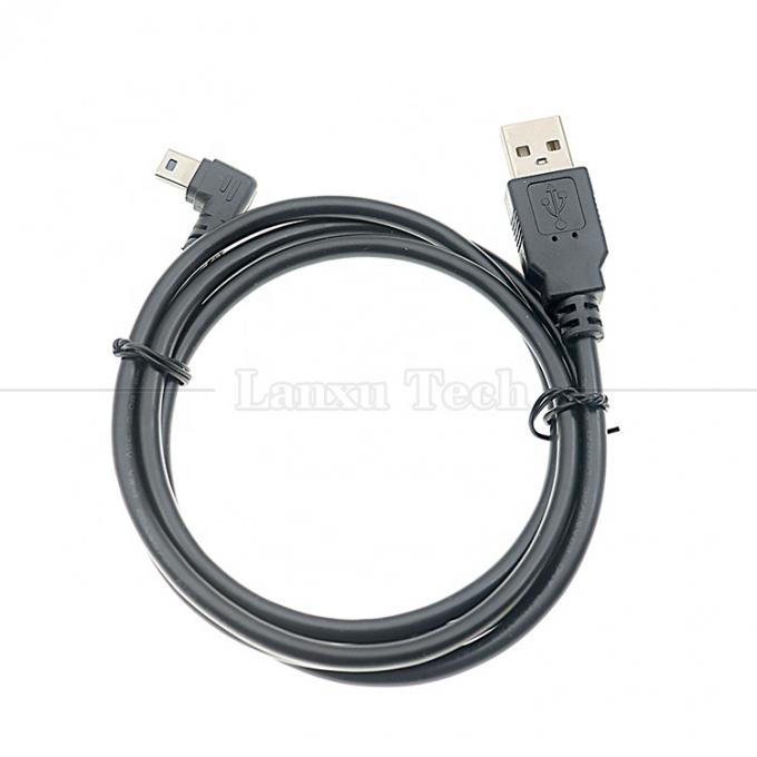 1m 2m 3m 5m 90 graus Forma L Ângulo direito-esquerdo USB 2.0 A macho para Mini B 5 pin USB cabo de carregamento de dados para câmera MP3 4
