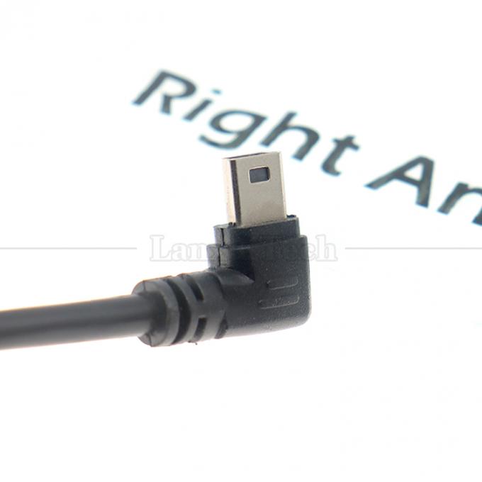 1m 2m 3m 5m 90 graus Forma L Ângulo direito-esquerdo USB 2.0 A macho para Mini B 5 pin USB cabo de carregamento de dados para câmera MP3 7