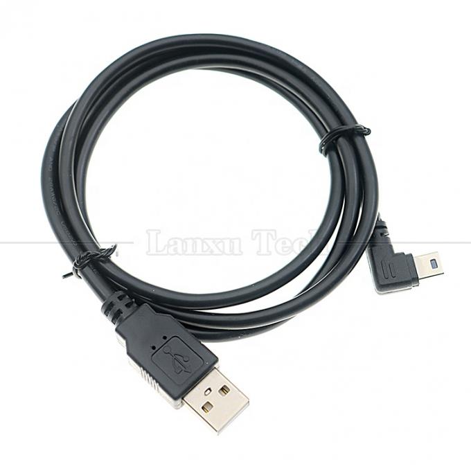 1m 2m 3m 5m 90 graus Forma L Ângulo direito-esquerdo USB 2.0 A macho para Mini B 5 pin USB cabo de carregamento de dados para câmera MP3 8