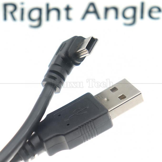 1m 2m 3m 5m 90 graus Forma L Ângulo direito-esquerdo USB 2.0 A macho para Mini B 5 pin USB cabo de carregamento de dados para câmera MP3 6