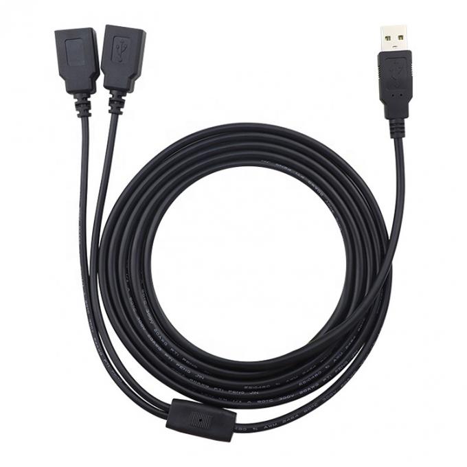 Custom OEM 2m 1 Homem para 2 Mulheres Y USB Splitter Cable para carregamento 2