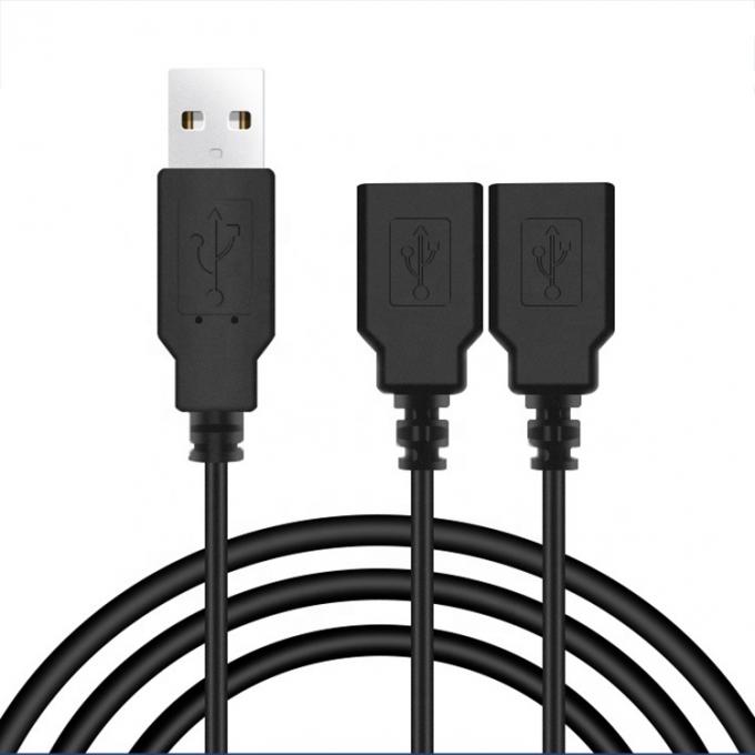Custom OEM 2m 1 Homem para 2 Mulheres Y USB Splitter Cable para carregamento 3
