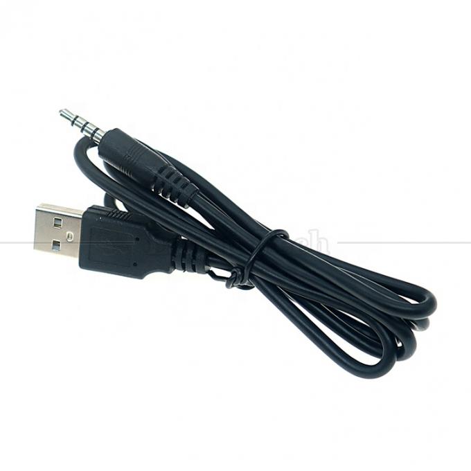 1M USB para 3,5mm 4 polos DC Audio Jack Cable de extensão para alto-falante de carro 0