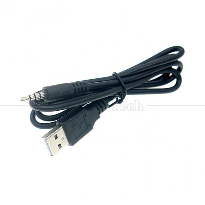 1M USB para 3,5mm 4 polos DC Audio Jack Cable de extensão para alto-falante de carro 4