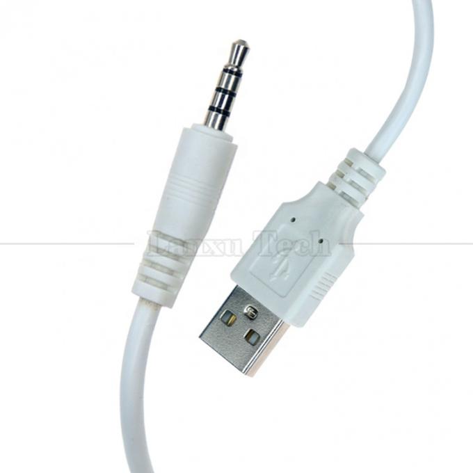 Carregamento de dados personalizado USB de macho para Aux 4 polos 3.5mm Jack de áudio Adaptador de cabo para fones de ouvido de alto-falante 1