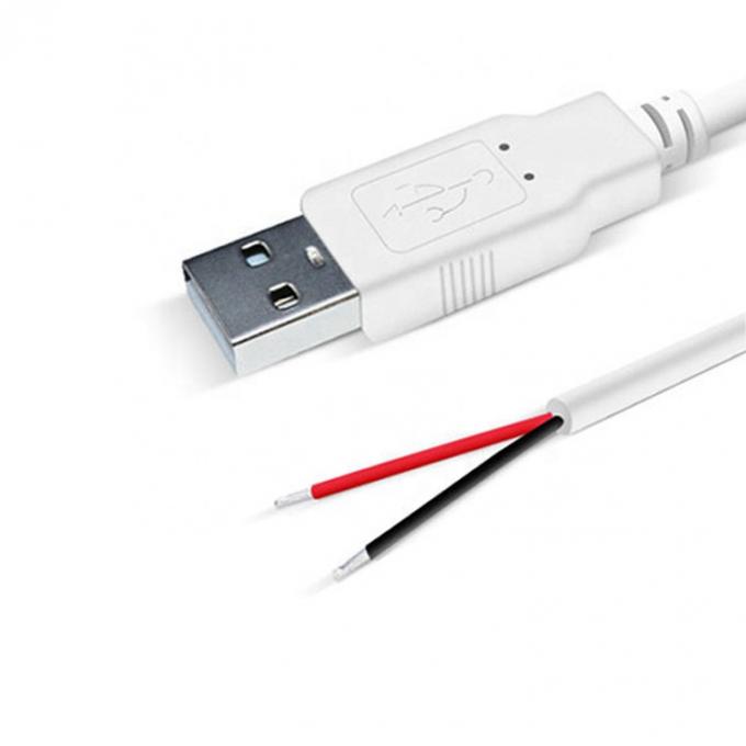 Customizado 1m 2m 3m Branco USB A macho para o fim aberto 5