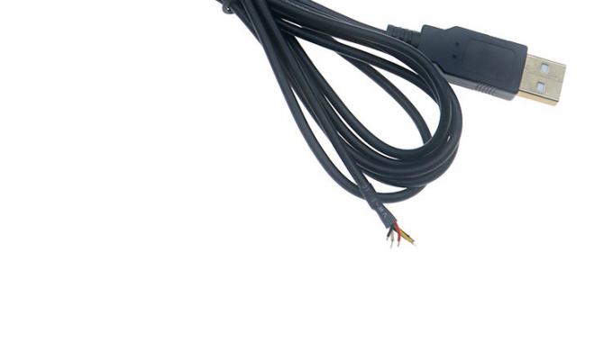 Escudo USB de macho a 4 fios nus cabo de rabo de porco de ponta aberta 7
