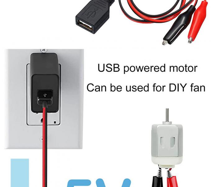 Conector USB masculino-feminino para duplo cobre Prensas de crocodilo Prensas de jacaré Teste de cabos de adaptador de fio para circuito elétrico 4