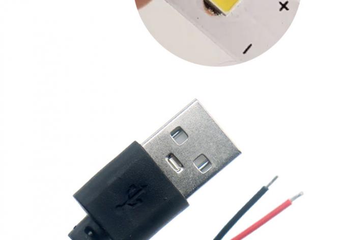 Alta qualidade 5V USB 2.0 um macho para abrir despojado nu fios de 2 pinos fim cabo Pigtail para lâmpada LED Light Strip 5