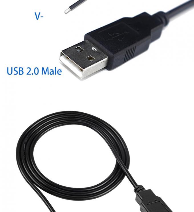 5V USB para abrir cabos de carregador de energia de cola de porco para lâmpada de luz de tira LED 5