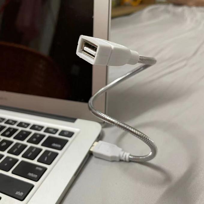 Tubos de aço inoxidável de metal flexível de homem para mulher Cable de extensão de adaptador de carregamento USB para ventilador de luz LED 6