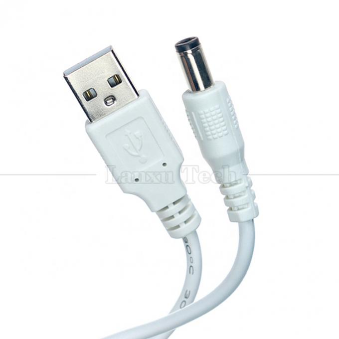 USB A macho a 2.1x5.5mm DC Jack de barril conector cabo de carregamento de energia para alto-falante do roteador 3