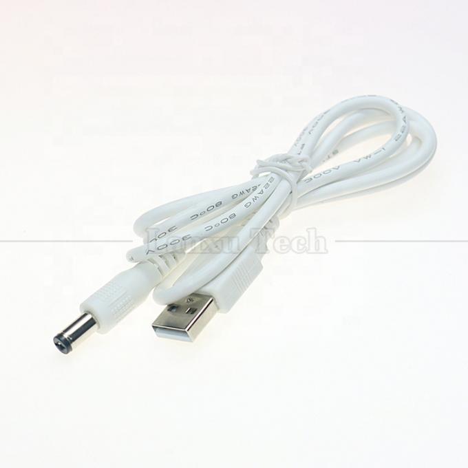 USB A macho a 2.1x5.5mm DC Jack de barril conector cabo de carregamento de energia para alto-falante do roteador 4