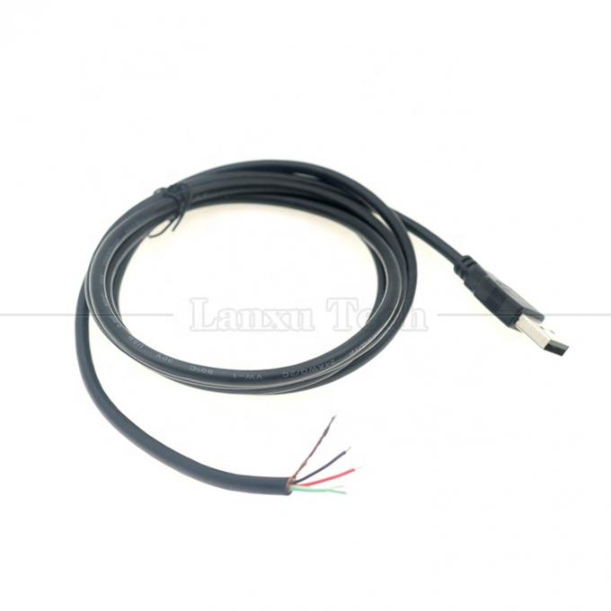 USB 2.0 personalizado Tipo A Macho a Descascado Em lata 2 3 4 fios Cabo de carregamento de dados de cauda de porco 6