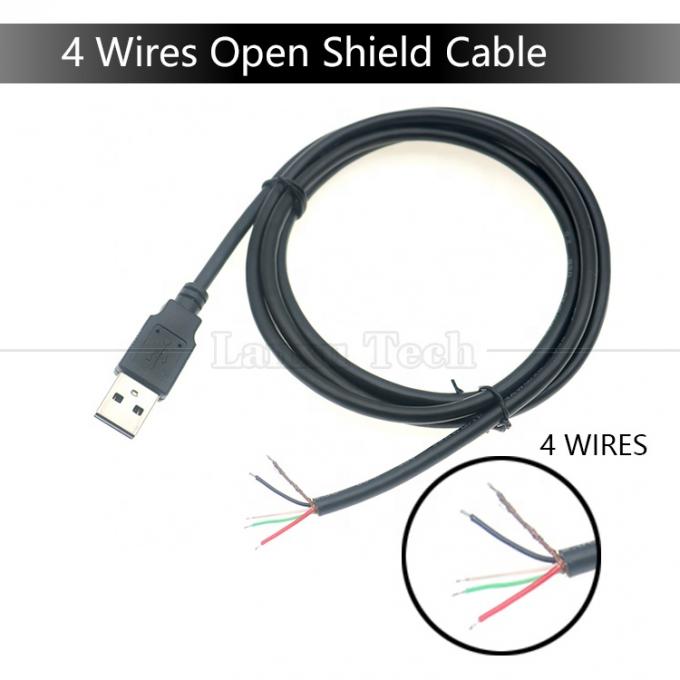 USB 2.0 personalizado Tipo A Macho a Descascado Em lata 2 3 4 fios Cabo de carregamento de dados de cauda de porco 7