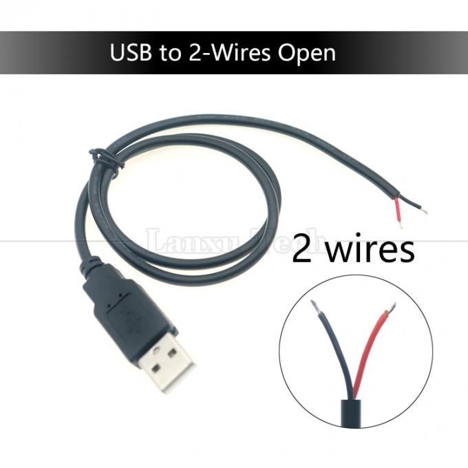 USB 2.0 personalizado Tipo A Macho a Descascado Em lata 2 3 4 fios Cabo de carregamento de dados de cauda de porco 9