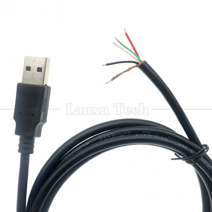 Fabricação por encomenda USB A macho a despojado fio nu cabo de rabo de porco de ponta aberta 5