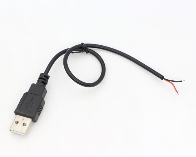 CUSTOM USB 2.0 um homem para abrir despojado em lata desnudo 2 fio fim rabo de porco cabo de energia 5