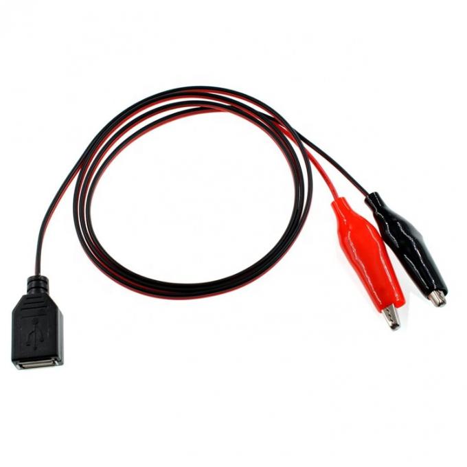 Crocodile Clamps Alligator Clip para USB A Fêmea Test Wire Adaptador Cable 4