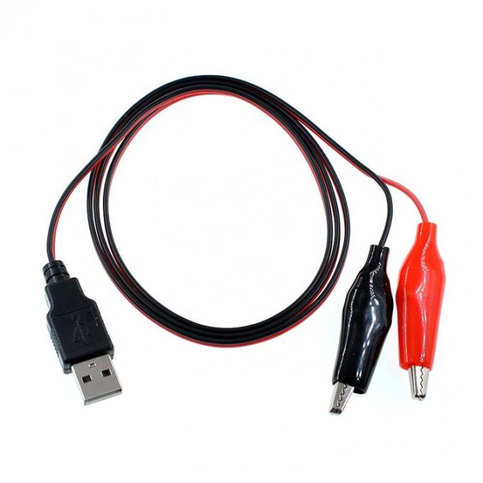 Crocodile Clamps Alligator Clip para USB Um fio de teste macho Adaptador de cabo para circuito de teste 0