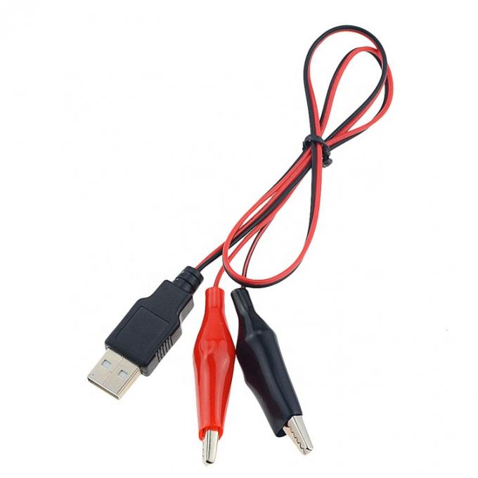 Crocodile Clamps Alligator Clip para USB Um fio de teste macho Adaptador de cabo para circuito de teste 5
