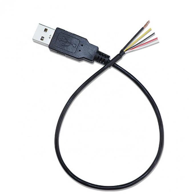 CUSTOM Shield USB 2.0 Um macho para descascar 4 fios de lata de cabo de ponta aberta de cauda de porco 3