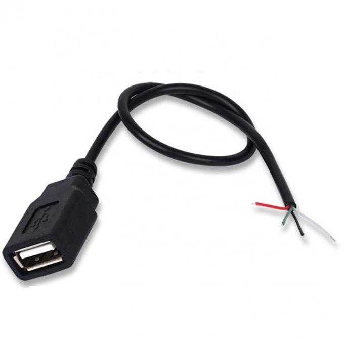Homem Mulher USB 2.0 Tipo A Plug to Free End Embalagem de cabo de carregador de fio de porco aberto para tira LED 3