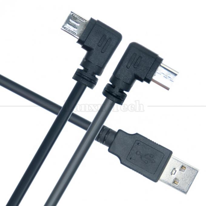 1M 2M 3M 5M Carregamento de dados 90 graus Direita para cima esquerda para baixo ângulo Micro V8 cabo USB 2