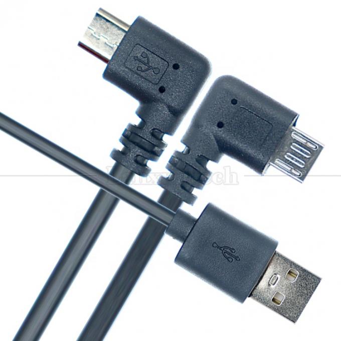 1M 2M 3M 1A 2A 3A Carregamento de dados 90 graus ângulo reto USB Micro extensão cabo para telefone tablet 2
