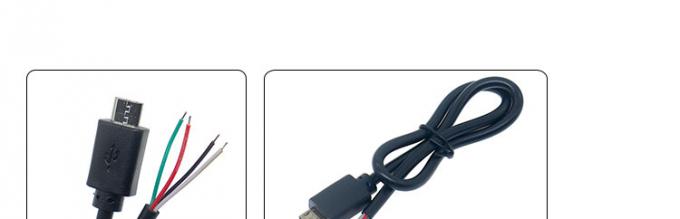 OEM Custom Micro B V8 5 Pin USB macho para abrir Pigtail cabos nus 0