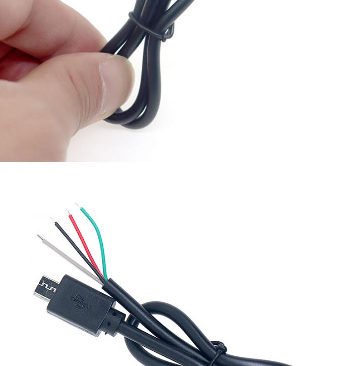OEM Custom Micro B V8 5 Pin USB macho para abrir Pigtail cabos nus 2
