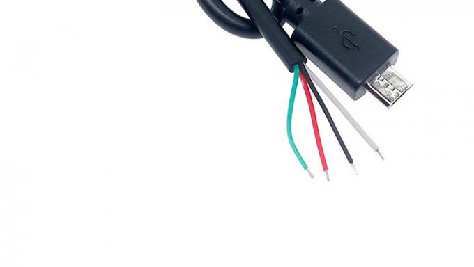 OEM Custom Micro B V8 5 Pin USB macho para abrir Pigtail cabos nus 4