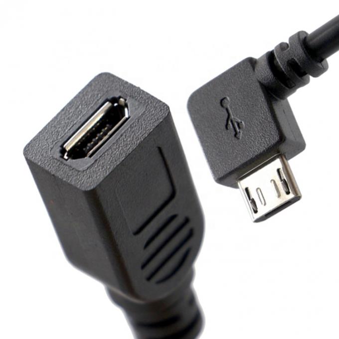 90 graus esquerda direita para cima para baixo ângulo macho para fêmea Micro B USB 2.0 cabo de extensão 2