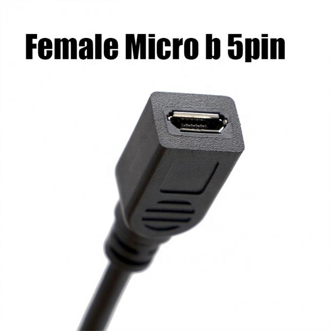 90 graus esquerda direita para cima para baixo ângulo macho para fêmea Micro B USB 2.0 cabo de extensão 3