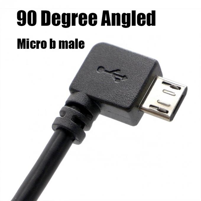 90 graus esquerda direita para cima para baixo ângulo macho para fêmea Micro B USB 2.0 cabo de extensão 4