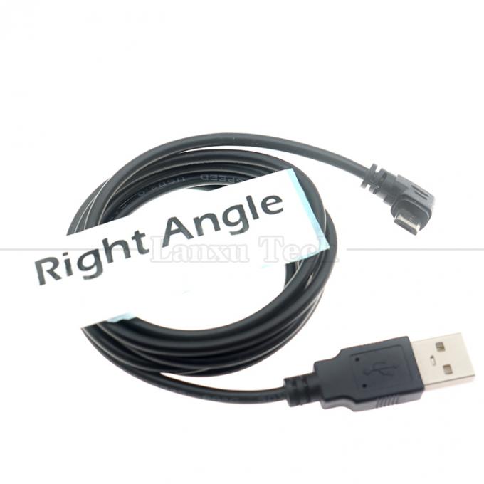 Personalização 1m 2m 3m 90 graus ângulo direito Micro B V8 conector para USB extensão cabo de carregador de dados 3