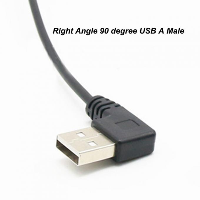 CUSTOM 1M 90 graus ângulo direito USB A macho para Micro b macho cabo USB em espiral de mola 3
