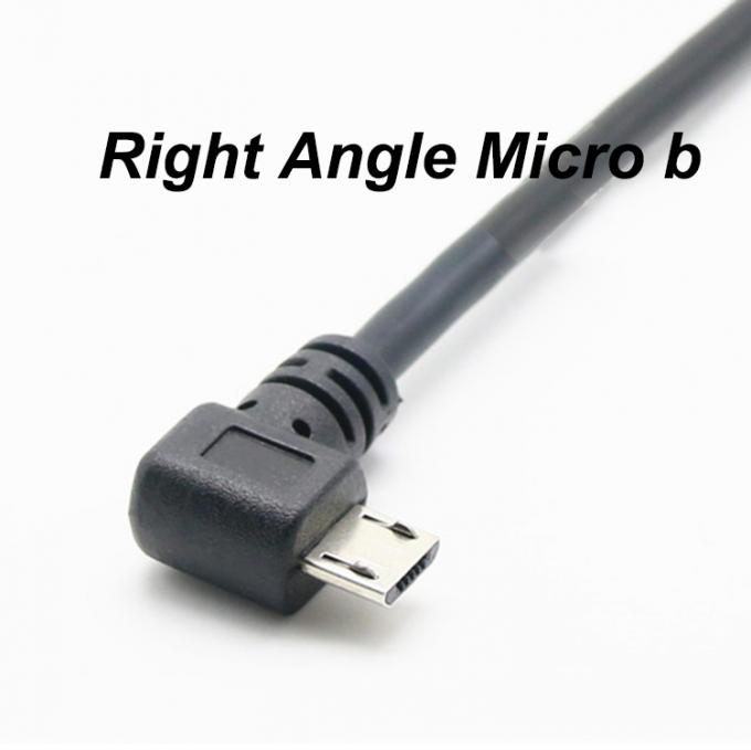 CUSTOM 1M 90 graus ângulo direito USB A macho para Micro b macho cabo USB em espiral de mola 2