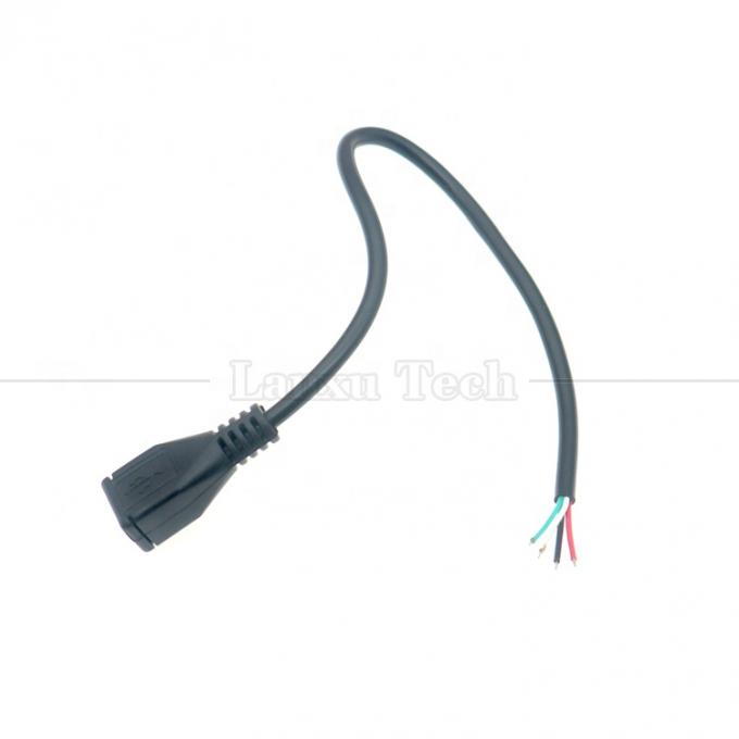 Carregamento de dados OEM Micro b 5 PIN USB macho Fêmea para abrir 2 4 núcleos fios nus Pigtail cabo 3