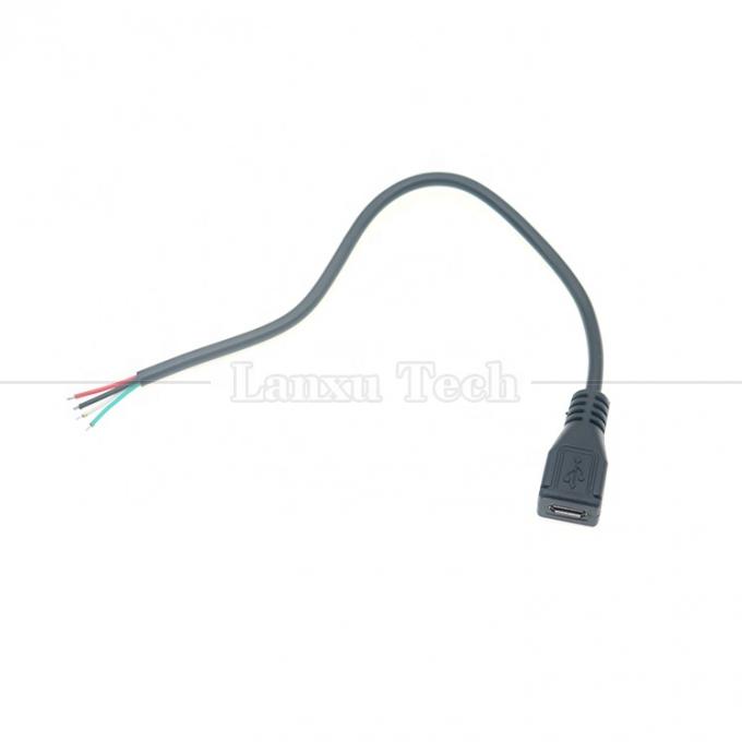 Carregamento de dados OEM Micro b 5 PIN USB macho Fêmea para abrir 2 4 núcleos fios nus Pigtail cabo 5