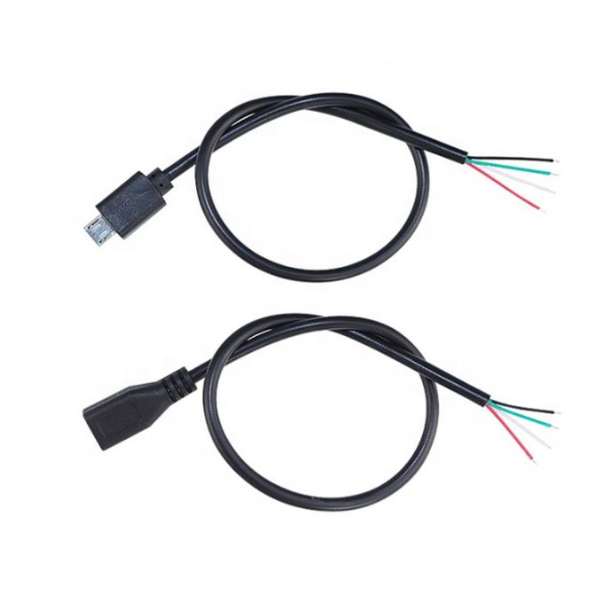 Carregamento de dados OEM 2 4 núcleos Micro USB macho Fêmea para abrir fios nus Cabos Pigtail 1