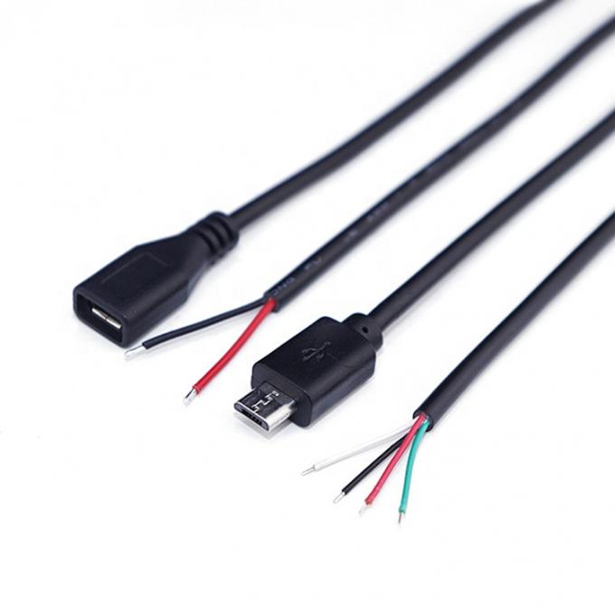 Carregamento de dados OEM 2 4 núcleos Micro USB macho Fêmea para abrir fios nus Cabos Pigtail 2