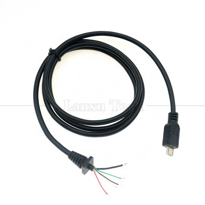 Carregamento de dados personalizado Micro USB blindado para abrir cabo de carregador de energia Pigtail 0