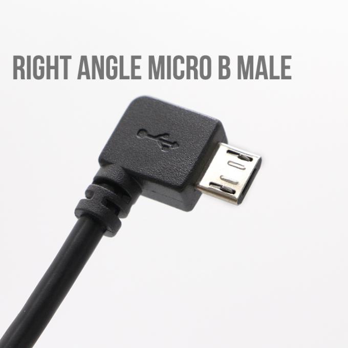 CUSTOM 90 graus ângulo direito macho para fêmea Micro USB cabo 2