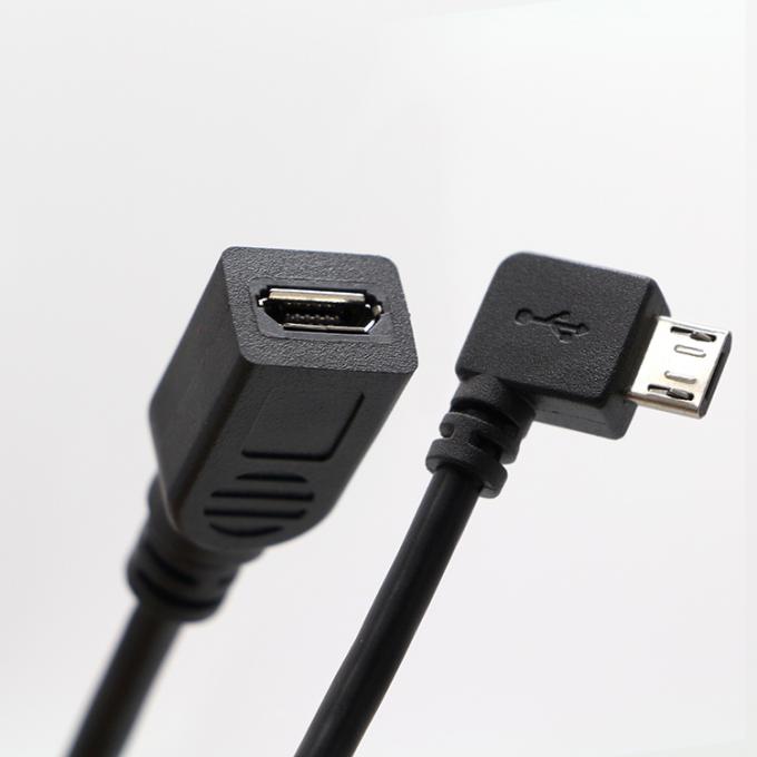 CUSTOM 90 graus ângulo direito macho para fêmea Micro USB cabo 1