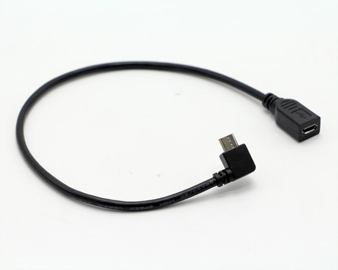 CUSTOM 90 graus ângulo direito macho para fêmea Micro USB cabo 4