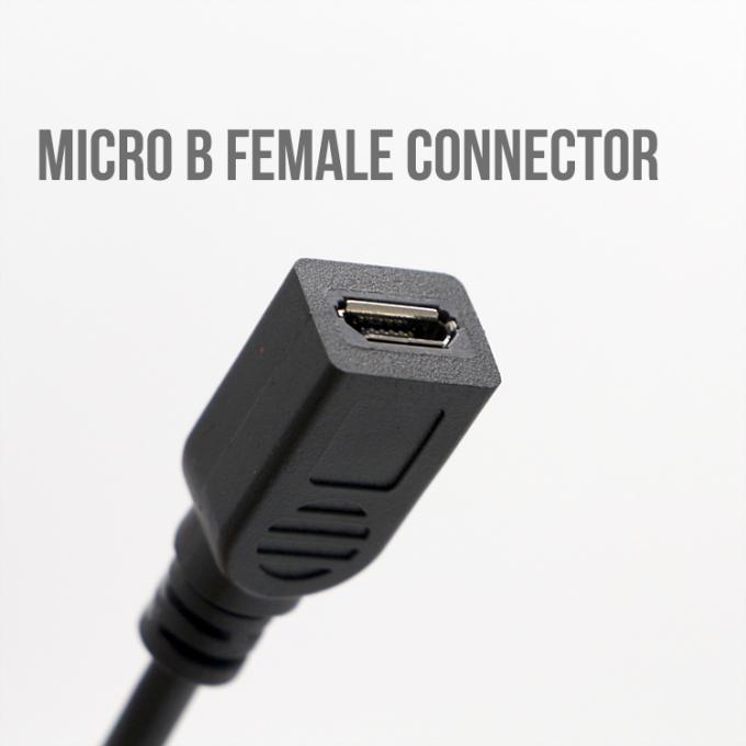 CUSTOM 90 graus ângulo direito macho para fêmea Micro USB cabo 3